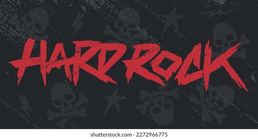 Hard rock festival colorful flyer in grunge style for music concert featuring punk bands and famous music artists vector illustration