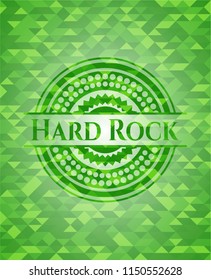 Hard Rock green emblem. Mosaic background