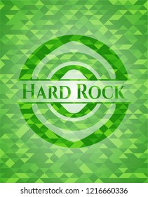 Hard Rock green emblem. Mosaic background