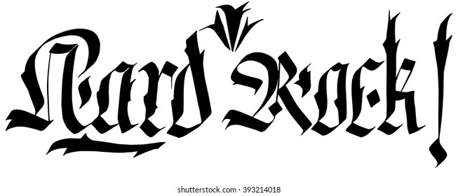 Hard rock hand lettering - handmade calligraphy, vector