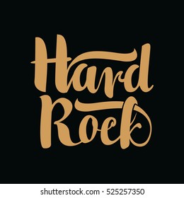 hard rock inscription on the black background