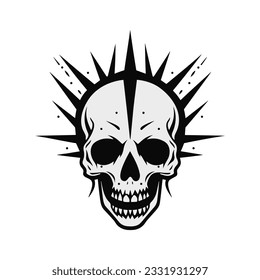 Hard rock metal skull with horns.