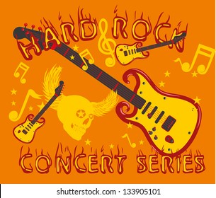hard rock music tattoo skull vector art