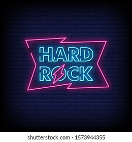 Hard Rock Neon Signs Style Text Vector