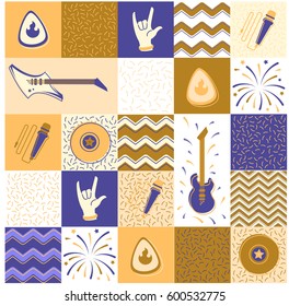 Hard Rock Pattern Warm Colors