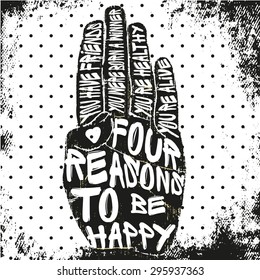 Hard rock quotes poster. Four reasons to be happy.