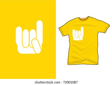 Hard rock sign on a yellow shirt
