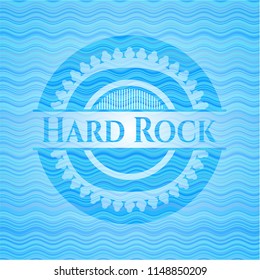Hard Rock water representation style badge.