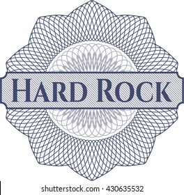 Hard Rock written inside abstract linear rosette