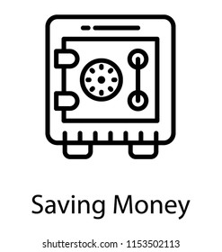 
A hard safety digital machine with the handle and lock symbolizing locker for saving money 
