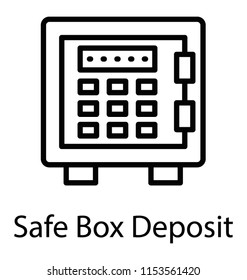 
A hard safety digital machine with the handle and lock symbolizing locker for saving money 

