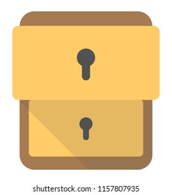 
A hard safety machine with the handle and lock symbolizing locker for saving money 
