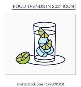 Hard Seltzer Color Icon. Carbonated Alcoholic Water. Cocktail. Refreshing Drink.Food Trends Concept. Isolated Vector Illustration