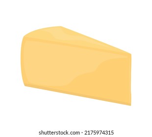 Hard or semi-hard cheese Gruyere, Monterey Jack or Cheddar, vector illustration isolated on white background