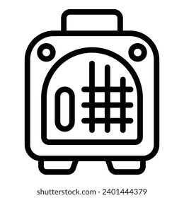 Hard sided cat trolley icon outline vector. Kitten travelling carrier. Pet carrying box