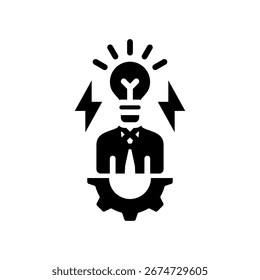 Ilustración vectorial de glifo de icono de habilidad dura