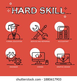 Hard Skill Infographic Template Design. Easy To Edit With Vector File. Can Use For Your Illustration And Infographic. Especially About Life Skills.