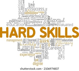 Hard Skills conceptual vector illustration word cloud isolated on white background.