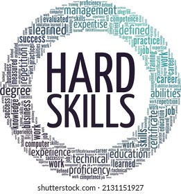 Hard Skills conceptual vector illustration word cloud isolated on white background.