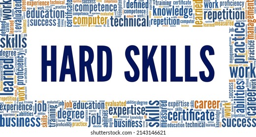 Hard Skills conceptual vector illustration word cloud isolated on white background.