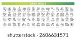 Hard skills line icon set. Vector outline vector