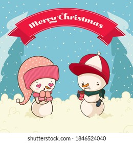 Hard Snowman drinking hot cocoa