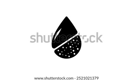 Hard and soft Water, black isolated silhouette