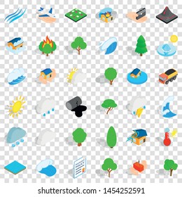 Hard storm icons set. Isometric style of 36 hard storm vector icons for web for any design