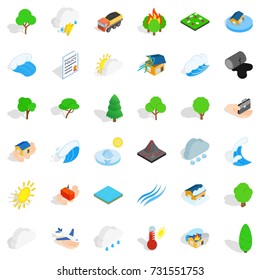 Hard storm icons set. Isometric style of 36 hard storm vector icons for web isolated on white background