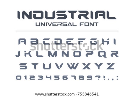 Hard Style Universal Font Military Army Stock Vector Royalty Free