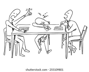Hard talks vector sketchy illustration
