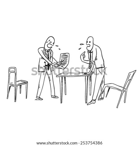 Hard talks vector sketchy illustration