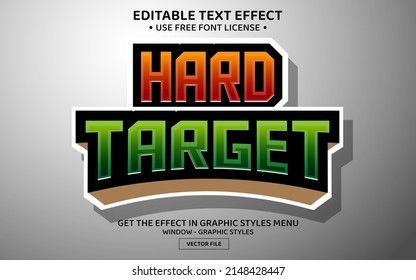 Hard target 3D editable text effect template