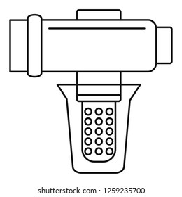 Hard water filtering icon. Outline hard water filtering vector icon for web design isolated on white background