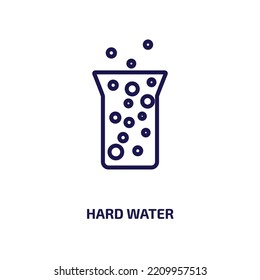 hard water icon from cleaning collection. Thin linear hard water, water, hard outline icon isolated on white background. Line vector hard water sign, symbol for web and mobile