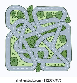 Hard way. Hand drown flat illustration. 