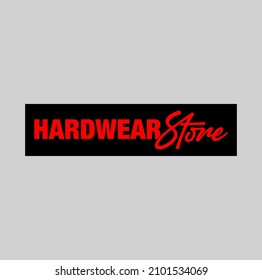 hard wear Store logo. Hardwear store lettering typography.