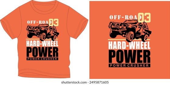 Hard wheel t shirt graphic design vector illustration 