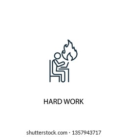hard work concept line icon. Simple element illustration. hard work concept outline symbol design. Can be used for web and mobile UI/UX