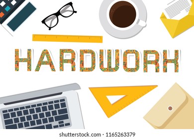 Hard work concept vector design