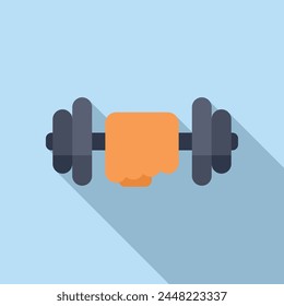 Hard work dumbbell icon flat vector. Coping skills stress. Help therapy