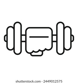 Hard work dumbbell icon outline vector. Coping skills stress. Help therapy