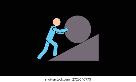 Hard Work Effort Challenge Icon for Problem Solving and Persistence