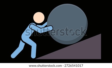 Hard Work Effort Challenge Icon for Problem Solving and Persistence