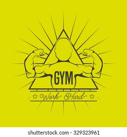 hard work in the gym design, vector illustration eps10 graphic 