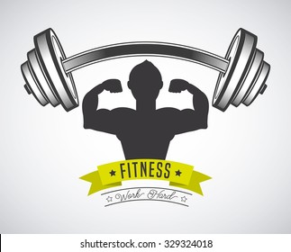 hard work in the gym design, vector illustration eps10 graphic 