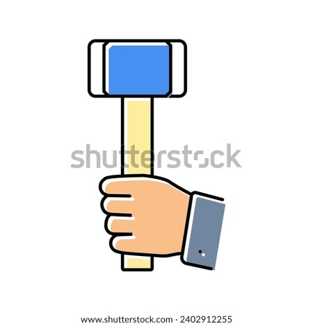hard work hammer succes challenge color icon vector. hard work hammer succes challenge sign. isolated symbol illustration