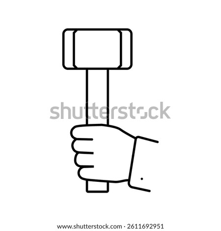 hard work hammer succes challenge line icon vector. hard work hammer succes challenge sign. isolated contour symbol black illustration