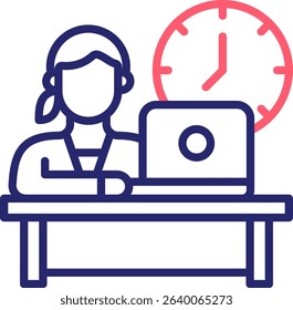 Hard Work Icon Color Vector Illustration