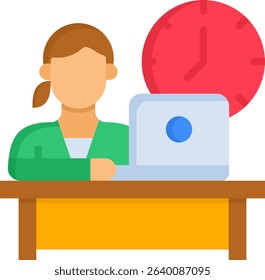 Hard Work Icon Flat Vector Illustration